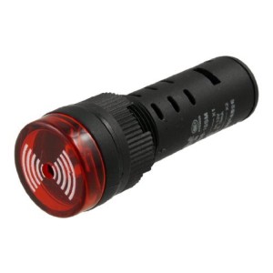 GBC 25.4151.85-Red Indicator Lamp with sound signal 220v Various LED Lamps